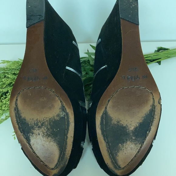 No 704b. Caitlin Black Suede Wedges size 7.5 - Picture 2 of 4